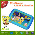 Multi-color 4.3inch rubber case Atm7021 android learning shock proof kids tablet